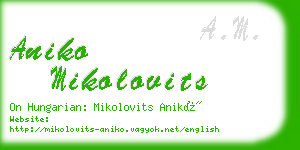 aniko mikolovits business card